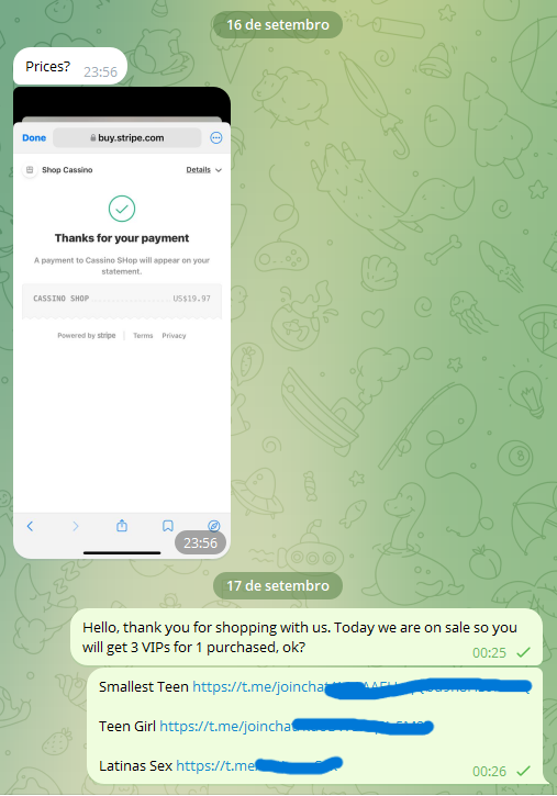 Proof of payment 17/09